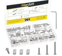 Mardatt T-Nuts with Screws Assortment Kit for 2020 Series Aluminum Extrusion, T Sliding Nut and 12/16/20mm Hex Button Head Screws for Profile Groove (M3)
