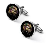 Mardi And Gras Dripping Lips Mens Cufflinks Classic Shirt Cuff Links
