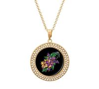 Mardi And Gras Fleur De Flowers Personalized Picture Necklace Photo Pendant Custom Memorial Jewelry for Women