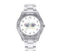 Mardi and The Gras Classic Wrist Watches for Men Casual Business Watch Stainless Steel Band for Boyfriend Father