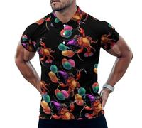 Mardi And The Gras Crawfish Mens Polo Shirts Short Sleeve Golf Shirt Casual T-Shirt Top for Work Athletic 4XL