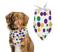 Mardi And The Gras Dot Pattern Dog Scarf Triangle Bandana Cat Soft Puppy Scarfs for Small Medium Pets
