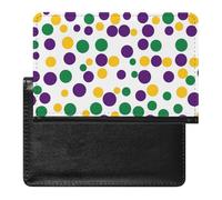 Mardi and The Gras Dot Pattern Passport Holder Cover Wallet with ID Card Slot Slim Travel RFID Blocking Case Protector Essentials for Women Men