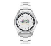 Mardi and The Gras Men's Steel Strap Watch Easy Reader Casual Silver Dial Fashion Analog Watches