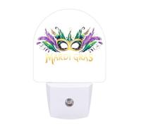 Mardi and The Gras Night Light Dusk to Dawn Auto Sensor Lamp Plug Into Wall Bright LED for Home Bedroom Hallway