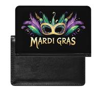 Mardi and The Gras Passport Holder Cover Wallet with ID Card Slot Slim Travel RFID Blocking Case Protector Essentials for Women Men