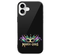 Mardi And The Gras Slim Glass Case Protective Classic Cell Phone Basic Cases Compatible with iPhone 16/16 Plus/16 Pro/16 Pro Max/16 E