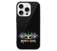 Mardi And The Gras Slim Glass Case Protective Classic Cell Phone Basic Cases Compatible with iPhone 16/16 Plus/16 Pro/16 Pro Max/16 E