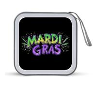 Mardi Day And Gras Trendy CD Case Hard Plastic Portable DVD Storage Binder Wallet for Car Home Office