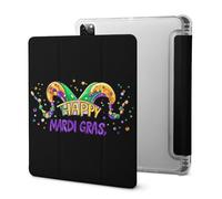Mardi Day Happy Gras Tri-fold Tablet Case Compatible with IPAD Pro 2020 (11in)/2020 (10.2in)/2020 AIR 4 (10.9in)/Pro 2021 (11in) Soft Protective with Pen Slot