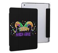 Mardi Day Happy Gras Tri-fold Tablet Case Compatible with IPAD Pro 2020 (11in)/2020 (10.2in)/2020 AIR 4 (10.9in)/Pro 2021 (11in) Soft Protective with Pen Slot
