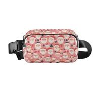 Mardi Gra with French Lily Water Resistant Fanny Pack Waist Bag with Adjustable Strap for Workout Running Hiking, Ho Ho Ho Pattern Funny Christmas, One Size