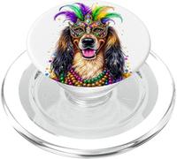 Mardi Gras Afghan Hound Dog Carnival Mask Beads Art PopSockets PopGrip for MagSafe
