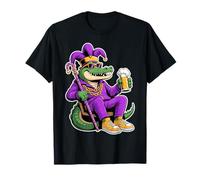 Mardi Gras Alligator Beer Jester Cajun Cocodrie Krewes Gator T-Shirt