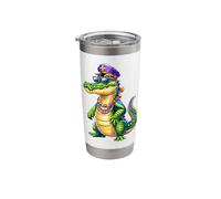 Mardi Gras Alligator Crocodile Beads Party Design Stainless Steel Insulated Tumbler