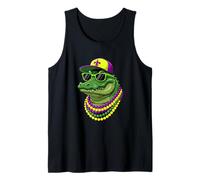 Mardi Gras Alligator Jester hat Bead Boy Men Kid Tank Top