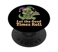 Mardi Gras Alligator Let the Good Times Roll Jester PopSockets Adhesive PopGrip