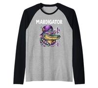 Mardi Gras Alligator MARDIGATOR Raglan Baseball Tee