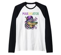 Mardi Gras Alligator MARDIGATOR Raglan Baseball Tee