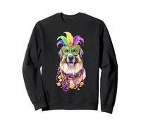 Mardi Gras Anatolian Shepherd Dog Mask and Beads Sweatshirt