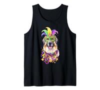 Mardi Gras Anatolian Shepherd Dog Mask and Beads Tank Top