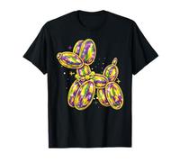 Mardi Gras Balloon Dog Festival Art Colorful Celebration T-Shirt