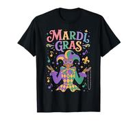 Mardi Gras Black Jester Beads Cajun Parade NOLA T-Shirt