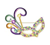 Mardi Gras Brooch for Women, Rhinestone Mask Pin Glitter Crown Fleur De Lis Brooch Mardi Gras Sparkly Holiday Jewelry for Women Fat Tuesday Carnival Parade Holiday Jewelry