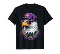 Mardi Gras Bruh Patriotic Eagle Baseball Beads America Men T-Shirt