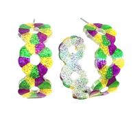Mardi Gras C Shaped Round Bling Acrylic Mask Hoop Earrings for Women Jewelry Sequin Sparkling Dainty Fleur De Lis Carnival Theme Statement Earrings Colorful Party Goblet, Acrylic, No Gemstone