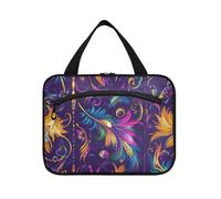 Mardi Gras Carnival Feather Jewel hanging toiletry bag hanging travel with hook, designer collapsible toiletry bag hanging for travel must gym bolsa para guardar maquillaje L, Mardi Gras Carnival