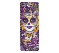 Mardi Gras Carnival Flowers Little Doll_3 yoga mat towel for home printed, non slip, hot yoga mat towel non slip grip with bags tapete para ejercicio 71x26 inches