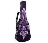 Mardi Gras Carnival Purple Pattern Acoustic Guitar Bag, Guitar Case Gig Bag 40 41 42 inch with Dual Adjustable Shoulder Strap and Back Hanger Loop