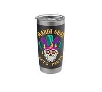Mardi Gras Costume Shirt Fun Beads Masquerade Skull Voodoo Stainless Steel Insulated Tumbler