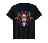 Mardi Gras Costume Women Sugar Skull Carnival New Orleans T-Shirt