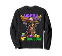 Mardi Gras Dachshund Happy Fat Dogsday Doxie Mardi Gras Sweatshirt