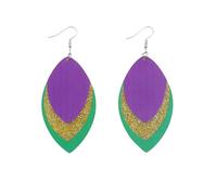 Mardi Gras Dangle Earrings Carnival Theme Mask Crown Earrings Mardi Gras Acrylic Multi Layer Earrings Holiday Party Jewelry Gifts for Women Girls, Zinc, No Gemstone
