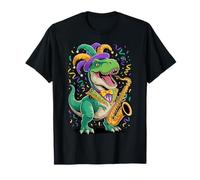 Mardi Gras Dinosaur T-Rex Saxophone Jazz Music Cajun NOLA T-Shirt