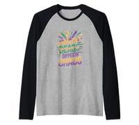 Mardi Gras Dripped in Beads Dipped in Chaos Party Raglan Baseball Tee