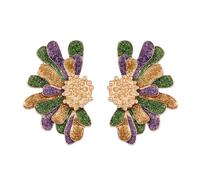 Mardi Gras Earrings Beaded MARDI GRAS Dangle Earrings Shiny Mask Crown Carnival Stud Drop Earrings Carnival Party Jewelry Gifts, S, Zinc, No Gemstone