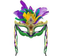Mardi Gras Feather Masquerade Mask Carnival Parade Halloween Party Mask Costumes Party Ball Prom Mask for Women
