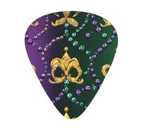 Mardi Gras Fleur De Lis Guitar Picks Gift Set - Smooth Durable Plectrums For Acoustic, Electric & Bass Guitar, Perfect Present For Guitar Lovers & Musicians