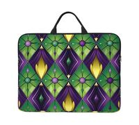 Mardi Gras Fleur De Lis Laptop Case 14 Inch Colorful Zigzag Laptop Bag for Women Men, Water-Resistant Business Computer Carrying Bag Shockproof Notebook Sleeve