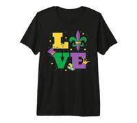 Mardi Gras, Fleur de Lis, The Word Love Premium T-Shirt