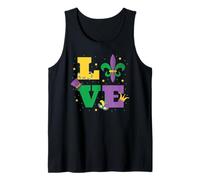 Mardi Gras, Fleur de Lis, The Word Love Tank Top