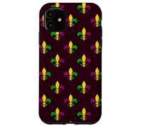 Mardi Gras Fleur de Lis Vintage Purple Case for iPhone 11