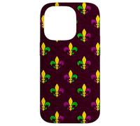 Mardi Gras Fleur de Lis Vintage Purple Case for iPhone 14 Pro