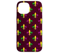Mardi Gras Fleur de Lis Vintage Purple Case for iPhone 15
