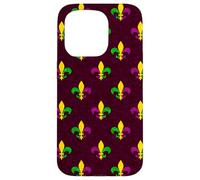 Mardi Gras Fleur de Lis Vintage Purple Case for iPhone 15 Pro