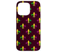 Mardi Gras Fleur de Lis Vintage Purple Case for iPhone 15 Pro Max
